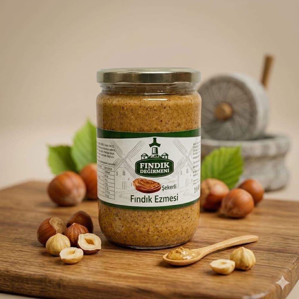Şekerli Fındık Ezmesi %85 (fındık) %15 (pancar şekeri) 600 gr